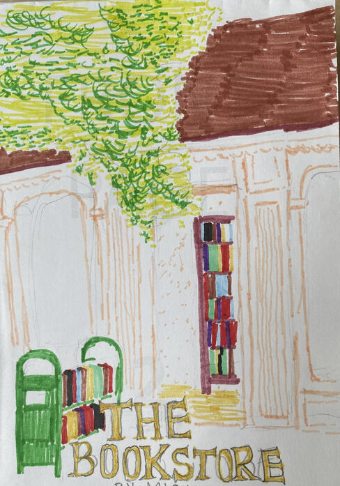 The Bookstore, marker, 2024